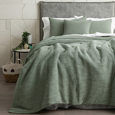 Moss Boronia Stonewashed Cotton Comforter Set
