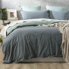 Mineral Essentials Vintage Stonewashed Reversible Quilt Cover Set
