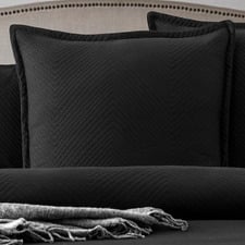 Black Chevron Cotton-Blend European Pillowcase