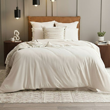 Oatmeal Harlan Organic Cotton Jersey Quilt Cover Set