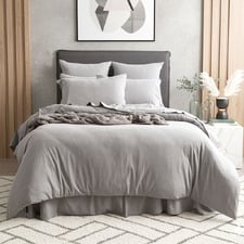Charcoal Harlan Organic Cotton Jersey Quilt Cover Set