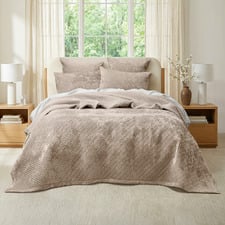 Nude Cross Stitch Quillon Velvet Coverlet Set