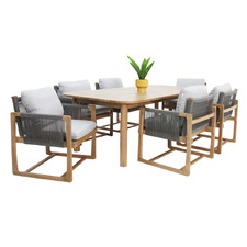 6 Seater Adrienne Acacia Wood Outdoor Dining Set