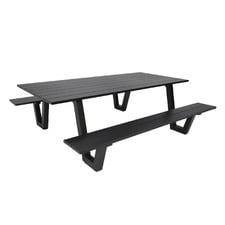 6 Seater Opaline Aluminium Outdoor Dining Table with Benches