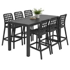 6 Seater Rowan Outdoor Bar Table & Lucien Stool Set