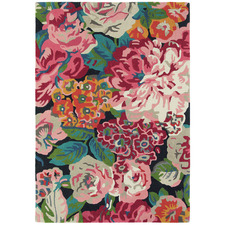 Cerise Rose & Peony Hand-Tufted Wool Rug