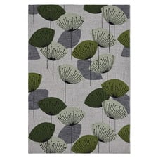 Grey Dandelion Clocks Outdoor Rug