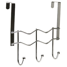 Chrome 3 Hook Door Hanger Racks (Set of 2)