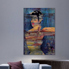 Bright Red Lips Art Print on Canvas