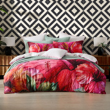 Hibiscus Hue Cotton Sateen Quilt Cover Set