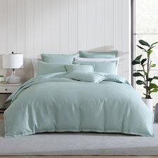 Surf Waffle Ascot Cotton-Blend Quilt Cover Set