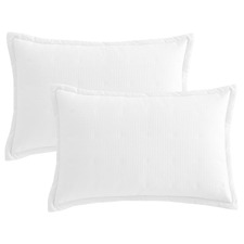 Ascot Waffle Cotton-Blend Standard Pillow Shams (Set of 2)