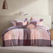 Blush Sadie Cotton Waffle Quilt Cover Set