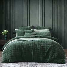 Cilantro Apollo Chenille Velvet Quilt Cover Set