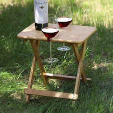 Foldable Bamboo Picnic Wine Table