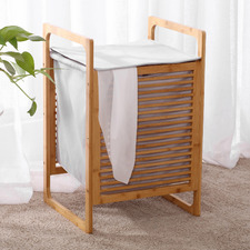 Foldable Bamboo Laundry Hamper with Handles