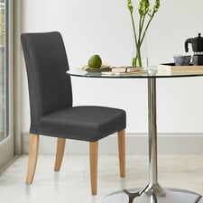 1 Seater Faux Suede Dining Chair Covers Only (Set of 6)