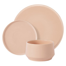 12 Piece Pink Porcelain Dinner Set