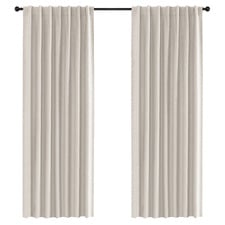 Lynden Faux Linen Blockout Concealed Tab Top Curtains (Set of 2)