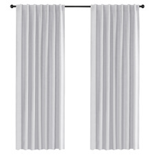Lynden Faux Linen Blockout Concealed Tab Top Curtains (Set of 2)