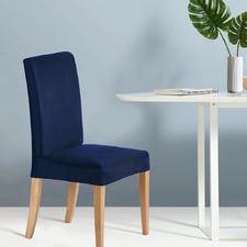 1 Seater Faux Suede Dining Chair Covers Only (Set of 6)