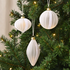 6 Piece Arthur Striped Christmas Bauble Set