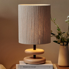 Hollis Rubberwood & Cotton Table Lamp