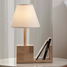 Bookend Rubberwood Table Lamp