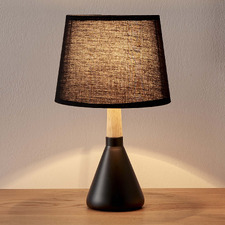 33cm Preston Rubberwood Table Lamp