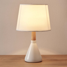 33cm Preston Rubberwood Table Lamp
