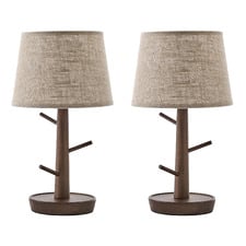 Marilyn Rubberwood Table Lamp (Set of 2)