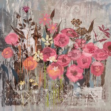 Pink Petals Wrapped Canvas Painting Print