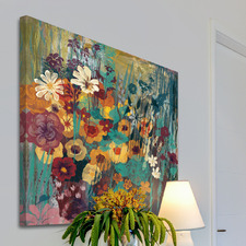 Floral Frenzy Green II Art Print on Canvas
