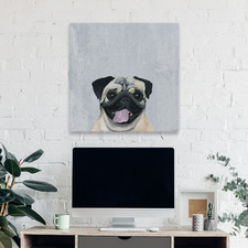 Laughing Puppy Stretched Canvas Wall Art
