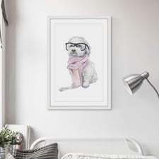 Parisian Dog Framed Painting Print