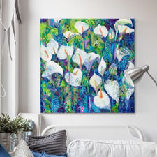Morning Blues Wrapped Canvas Painting Print