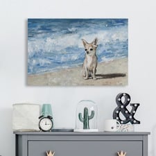Sad Chihuahua Stretched Canvas Wall Art