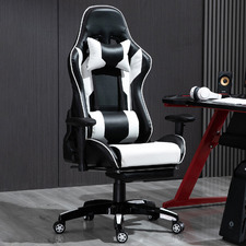 Lambert Faux Leather Gaming Chair with Footrest