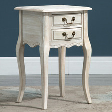 Louis XV Hall Table with 2 Drawers in Wash White