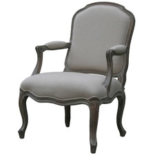 Louis XV Upholstered Chair in Wash White