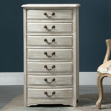 7 Drawer White Wash Tallboy