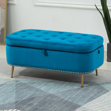 Gilliam Velvet Storage Ottoman Bench