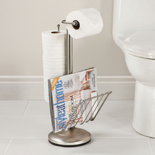 Quinn Toilet Roll Holder with Magazine Rack