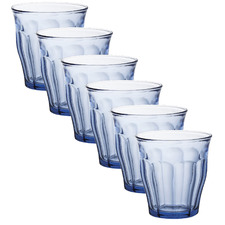 Duralex Blue Picardie 220ml Glass Tumblers (Set of 6)