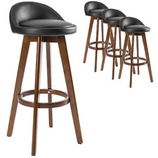 72cm Sunnie Brown Leg Faux Leather Barstools (Set of 4)