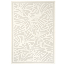 Ivory Japanese Floral Hand-Tufted Wool Rug