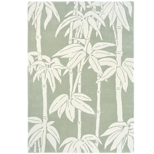 Japanese Bamboo Jade Hand-Tufted Wool Rug