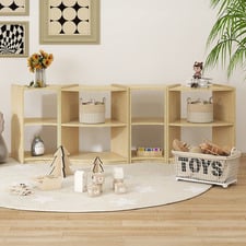 Jooyes Kids' Open Back Curved Shelving Units (Set of 4)