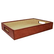 Tan Leather Buffet Tray