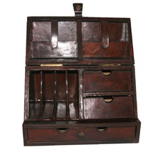 Dark Leather Stationery Box